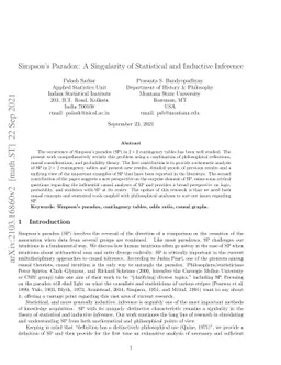 Simpson's Paradox: A Singularity of Statistical and Inductive Inference