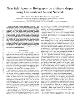 Near field Acoustic Holography on arbitrary shapes using Convolutional
  Neural Network