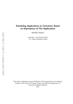 Scheduling Applications on Containers Based on Dependency of The
  Applications