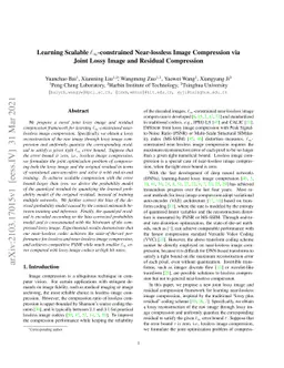 Learning Scalable $\ell_\infty$-constrained Near-lossless Image
  Compression via Joint Lossy Image and Residual Compression