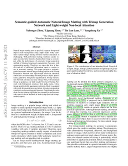 Semantic-guided Automatic Natural Image Matting with Trimap Generation
  Network and Light-weight Non-local Attention