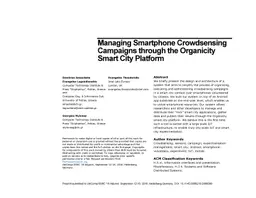 Managing smartphone crowdsensing campaigns through the Organicity smart
  city platform