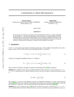 $α$-Geodesical Skew Divergence