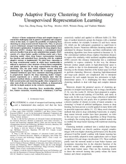 Deep adaptive fuzzy clustering for evolutionary unsupervised
  representation learning