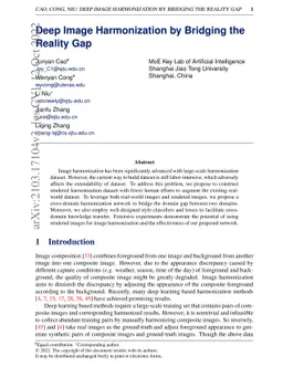 Deep Image Harmonization by Bridging the Reality Gap