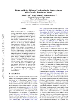 Divide and Rule: Effective Pre-Training for Context-Aware Multi-Encoder
  Translation Models