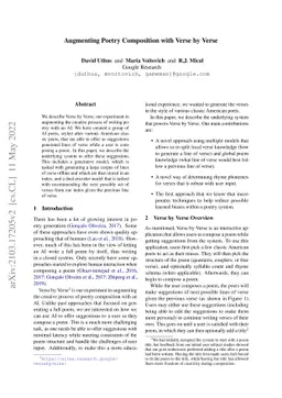 Augmenting Poetry Composition with Verse by Verse