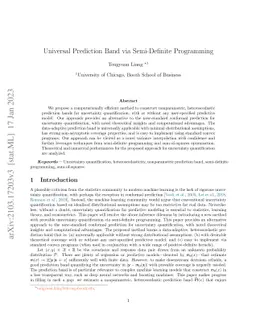 Universal Prediction Band via Semi-Definite Programming