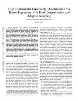 High-Dimensional Uncertainty Quantification via Tensor Regression with
  Rank Determination and Adaptive Sampling