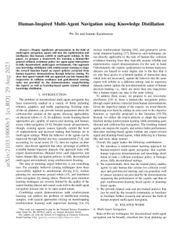 Human-Inspired Multi-Agent Navigation using Knowledge Distillation