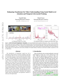 Enhancing Transformer for Video Understanding Using Gated Multi-Level
  Attention and Temporal Adversarial Training