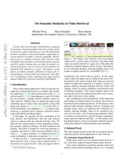 On Semantic Similarity in Video Retrieval