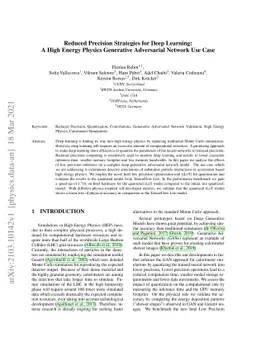 Reduced Precision Strategies for Deep Learning: A High Energy Physics
  Generative Adversarial Network Use Case