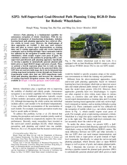 S2P2: Self-Supervised Goal-Directed Path Planning Using RGB-D Data for
  Robotic Wheelchairs