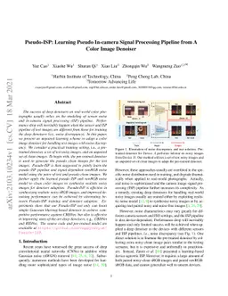 Pseudo-ISP: Learning Pseudo In-camera Signal Processing Pipeline from A
  Color Image Denoiser