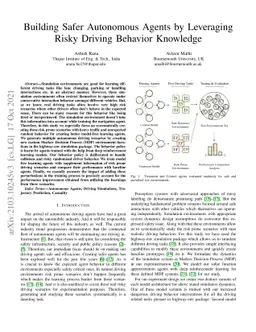 Building Safer Autonomous Agents by Leveraging Risky Driving Behavior
  Knowledge