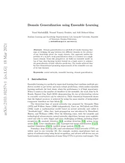 Domain Generalization using Ensemble Learning