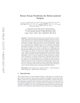 Future Frame Prediction for Robot-assisted Surgery