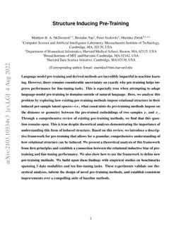 Structure Inducing Pre-Training