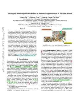 Investigate Indistinguishable Points in Semantic Segmentation of 3D
  Point Cloud