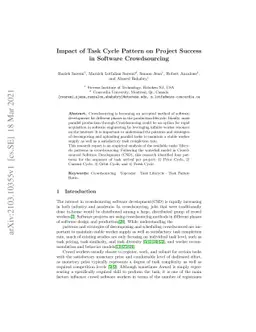 Impact of Task Cycle Pattern on Project Success in Software
  Crowdsourcing