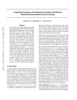 Combining Pessimism with Optimism for Robust and Efficient Model-Based
  Deep Reinforcement Learning