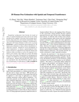 3D Human Pose Estimation with Spatial and Temporal Transformers