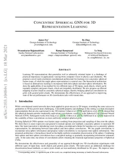 Concentric Spherical GNN for 3D Representation Learning