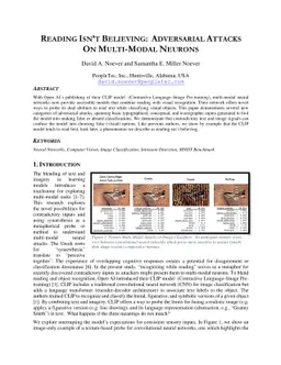 Reading Isn't Believing: Adversarial Attacks On Multi-Modal Neurons