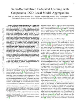 Semi-Decentralized Federated Learning with Cooperative D2D Local Model
  Aggregations