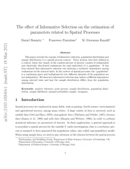 The effect of Informative Selection on the estimation of parameters
  related to Spatial Processes
