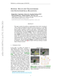 Hopper: Multi-hop Transformer for Spatiotemporal Reasoning