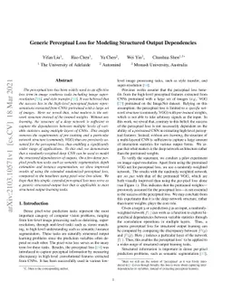 Generic Perceptual Loss for Modeling Structured Output Dependencies