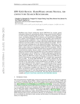 HW-NAS-Bench:Hardware-Aware Neural Architecture Search Benchmark