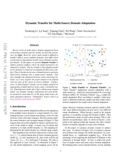 Dynamic Transfer for Multi-Source Domain Adaptation