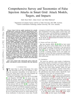 Comprehensive Survey and Taxonomies of False Injection Attacks in Smart
  Grid: Attack Models, Targets, and Impacts