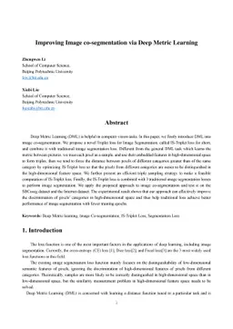 Improving Image co-segmentation via Deep Metric Learning