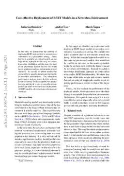 Cost-effective Deployment of BERT Models in Serverless Environment