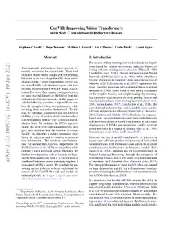 ConViT: Improving Vision Transformers with Soft Convolutional Inductive
  Biases