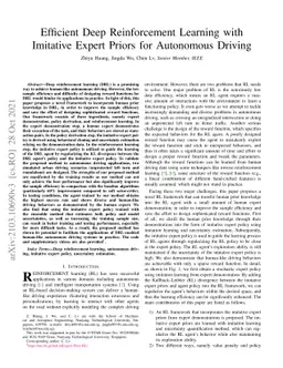 Efficient Deep Reinforcement Learning with Imitative Expert Priors for
  Autonomous Driving