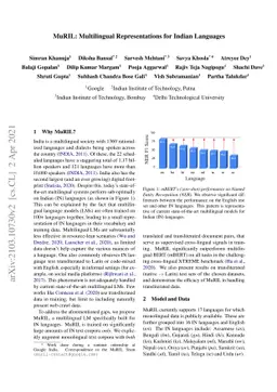 MuRIL: Multilingual Representations for Indian Languages