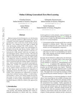 Online Lifelong Generalized Zero-Shot Learning