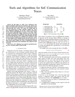 Tools and Algorithms for SoC Communication Traces