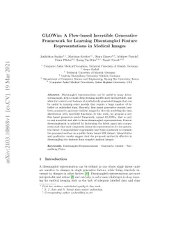 GLOWin: A Flow-based Invertible Generative Framework for Learning
  Disentangled Feature Representations in Medical Images