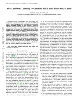 MetaLabelNet: Learning to Generate Soft-Labels from Noisy-Labels