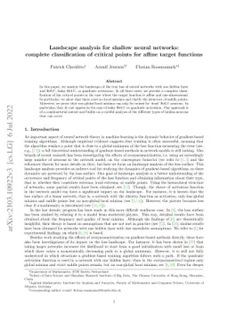 Landscape analysis for shallow neural networks: complete classification
  of critical points for affine target functions