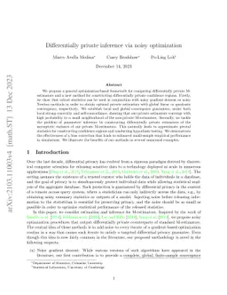 Differentially private inference via noisy optimization