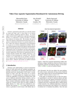 Video Class Agnostic Segmentation Benchmark for Autonomous Driving