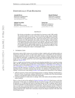 Individually Fair Ranking