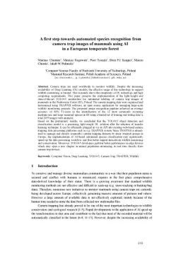 A first step towards automated species recognition from camera trap
  images of mammals using AI in a European temperate forest